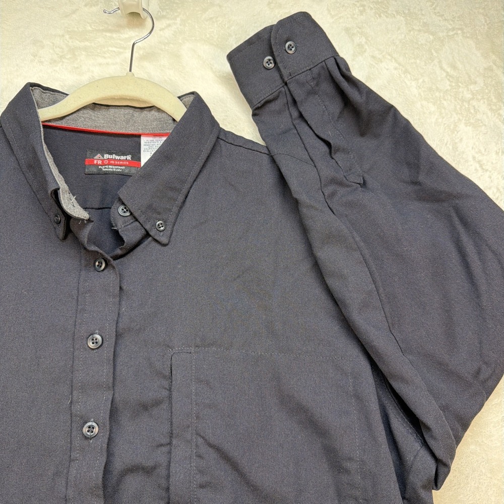 Bulwark FR IQ Series Flame Resistant Work‎ Shirt Mens 3XL Black Uniform